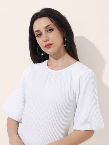 Freehand Women Relaxed Fit Textured Tiered Dress