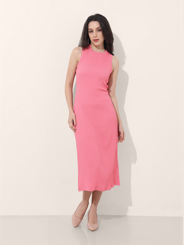 Freehand Women Regular Fit Textured Midi Dress