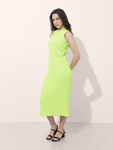 Freehand Women Regular Fit Textured Midi Dress