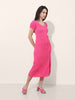 Women Regular Fit Pink Half Sleeves Dress