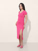 Women Regular Fit Pink Half Sleeves Dress