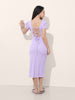Women Regular Fit Purple Half Sleeves Dress