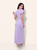 Women Regular Fit Purple Half Sleeves Dress