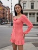 Women's Pink Regular Fit Casual Dress