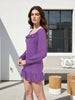 Women's Purple Regular Fit Casual Dress