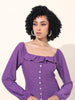 Women's Purple Regular Fit Casual Dress