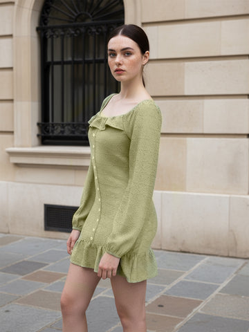 Women's Green Regular Fit Casual Dress