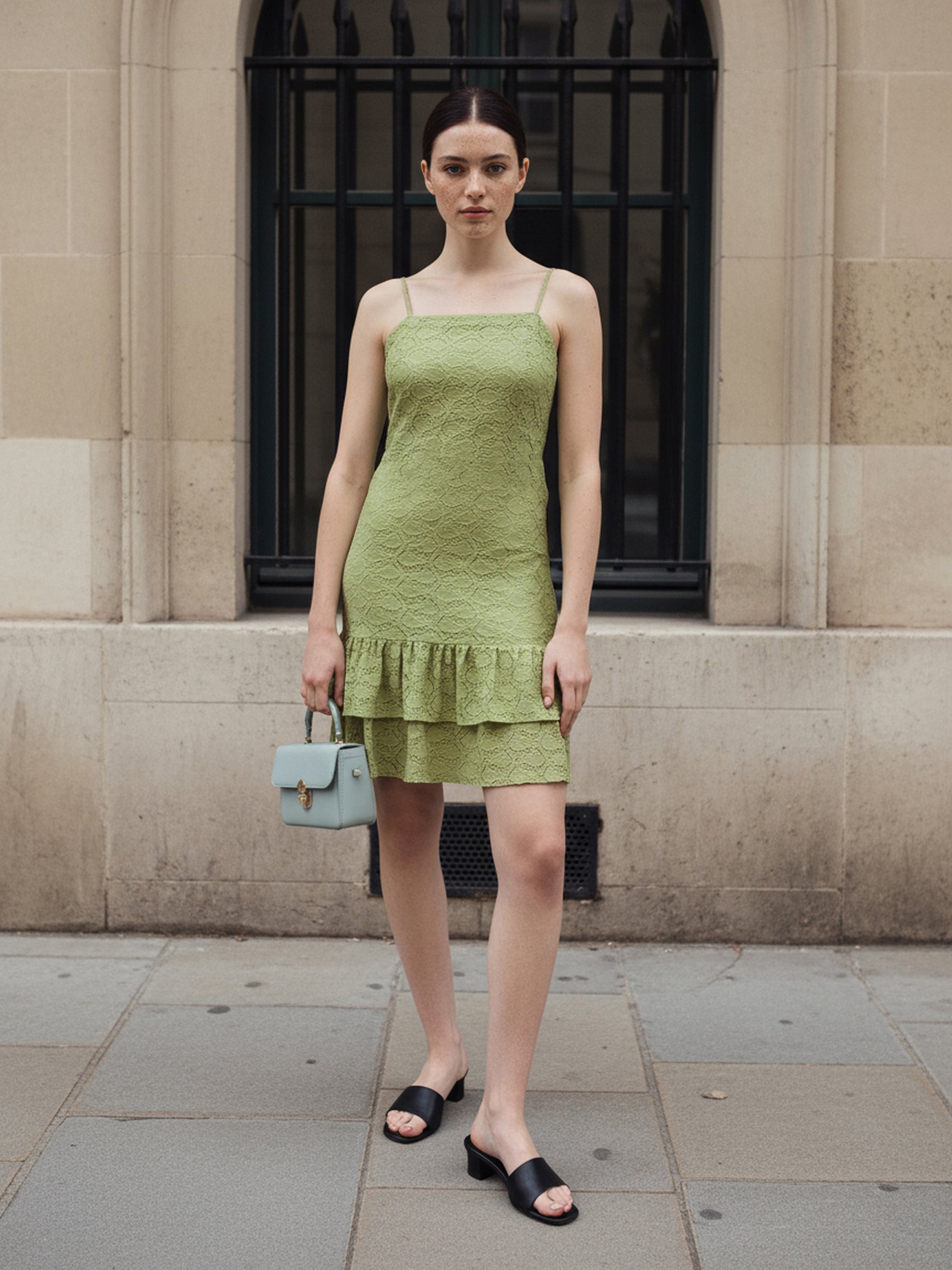 Women's Green Regular Fit Casual Dress