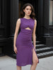 Women's Purple Regular Fit Casual Dress
