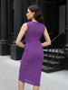 Women's Purple Regular Fit Casual Dress