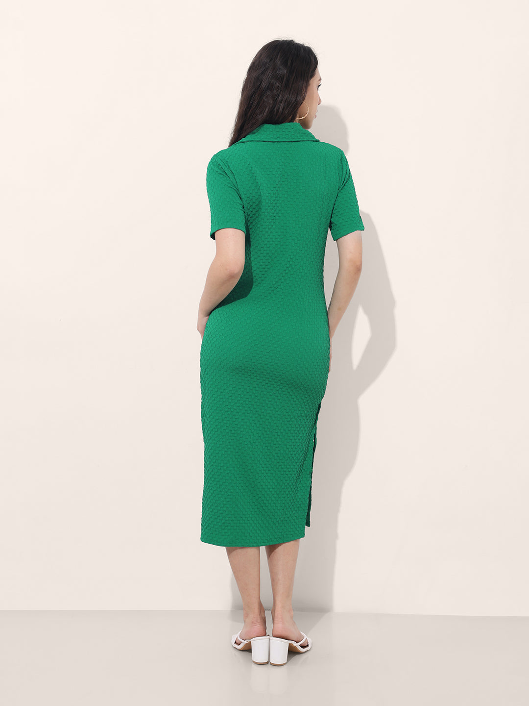 Freehand Women Fitted Textured Bodycon Dress