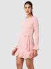 Women's Pink Fit Textured Mini Dress