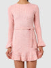 Women's Pink Fit Textured Mini Dress
