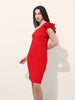 Freehand Women Fitted Textured One Shoulder Dress