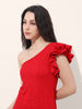 Freehand Women Fitted Textured One Shoulder Dress