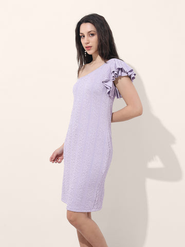 Freehand Women Fitted Textured One Shoulder Dress