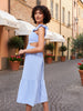 Women Regular Fit Blue Sleeveless Dress