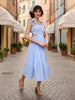 Women Regular Fit Blue Sleeveless Dress