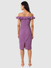 Women's Purple Textured Ruffle Dress