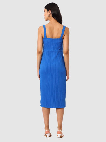 Women's Blue Textured Bodycon Dress
