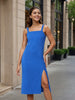Women's Blue Textured Bodycon Dress