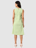 Women's Green Fit Textured Tiered Dress