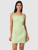 Women Regular Fit Green Sleeveless Dress