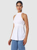 Women's White And Flare Textured Peplum Top