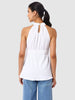 Women's White And Flare Textured Peplum Top