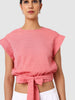 Women's Pink Fit Textured Boxy Top