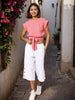 Women's Pink Fit Textured Boxy Top