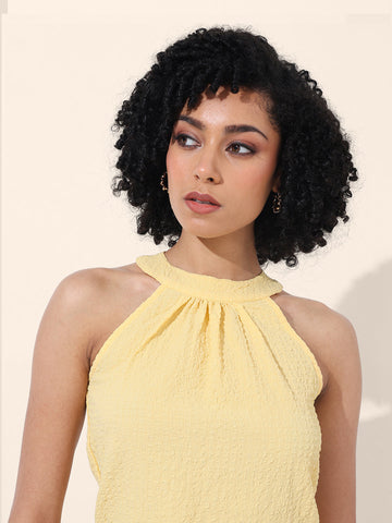 Women's Yellow Regular Fit Casual Top