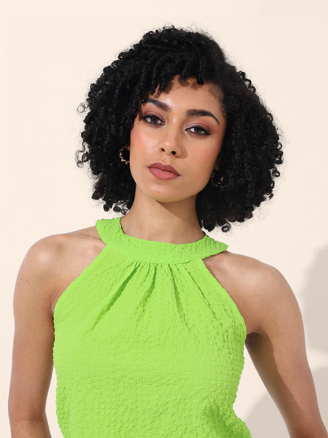 Women's Green Regular Fit Casual Top