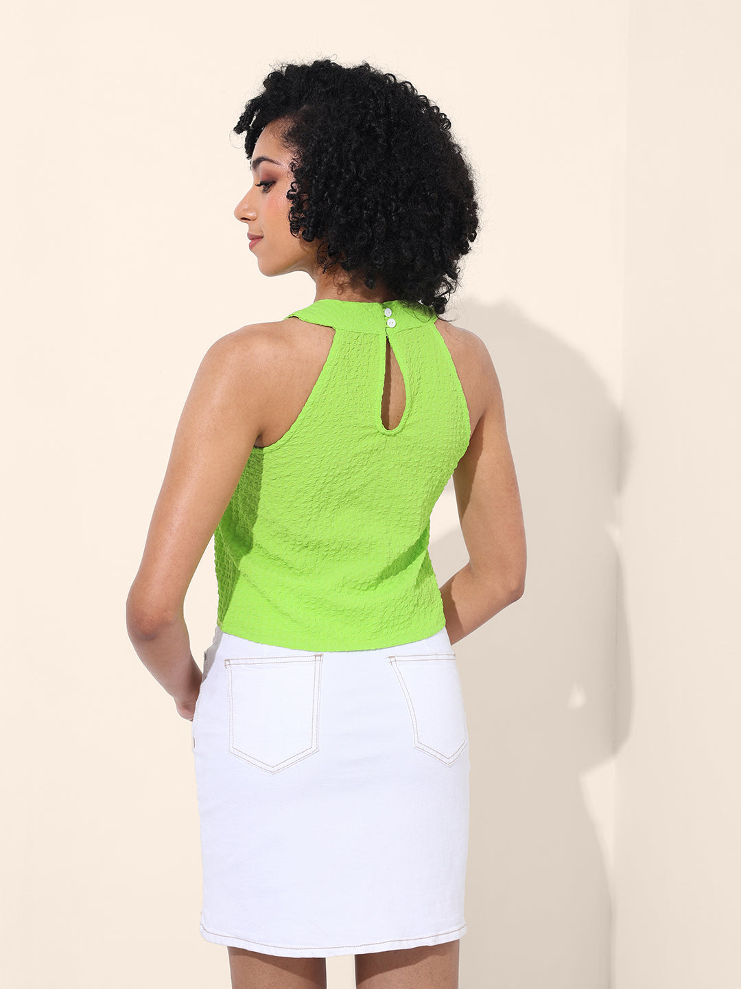 Women's Green Regular Fit Casual Top