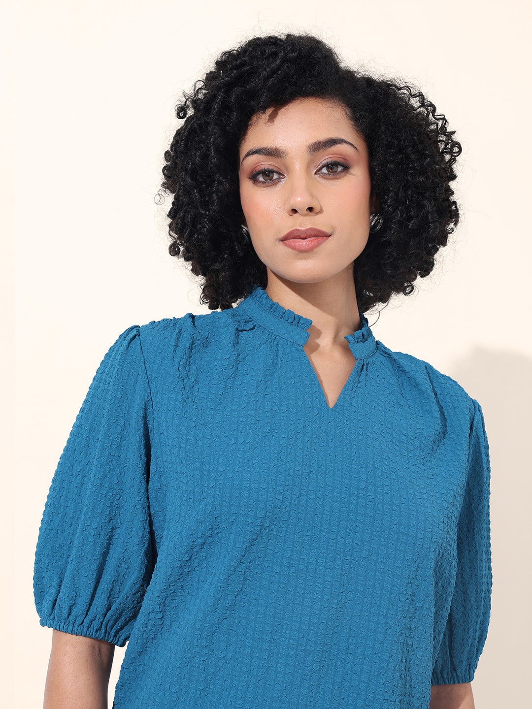 Women's Blue Regular Fit Casual Top