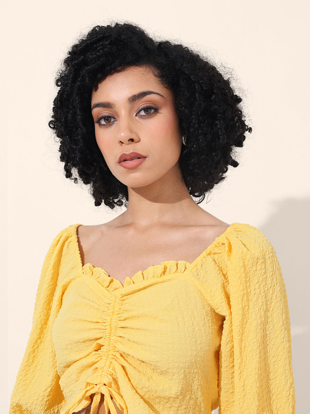 Women's Yellow Regular Fit Casual Top