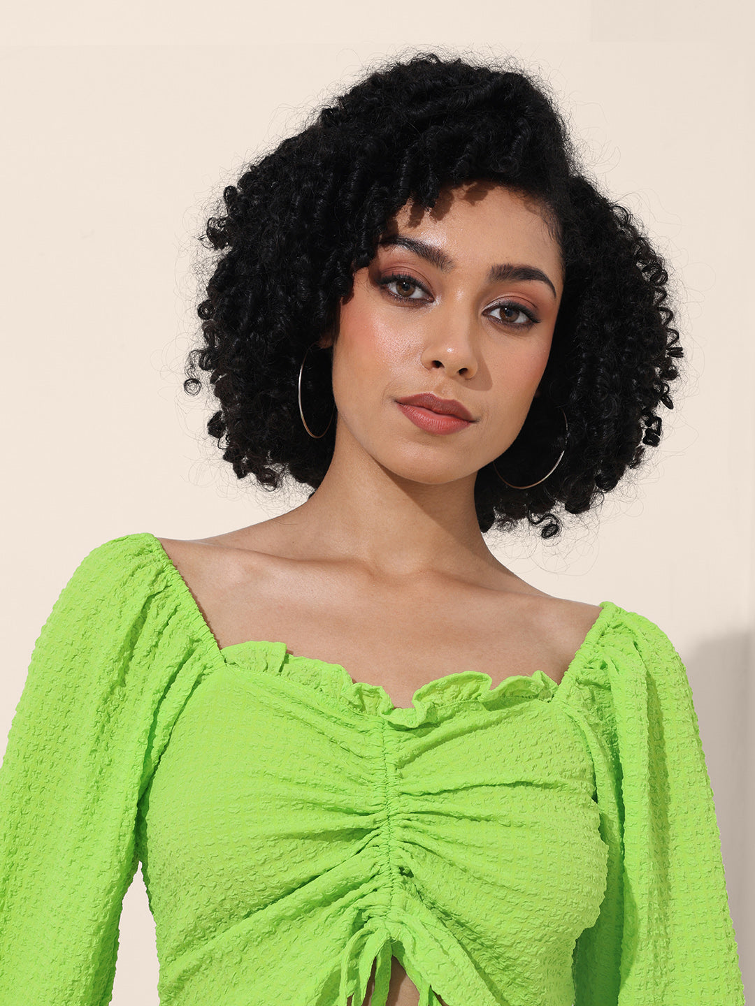 Women's Green Regular Fit Casual Top