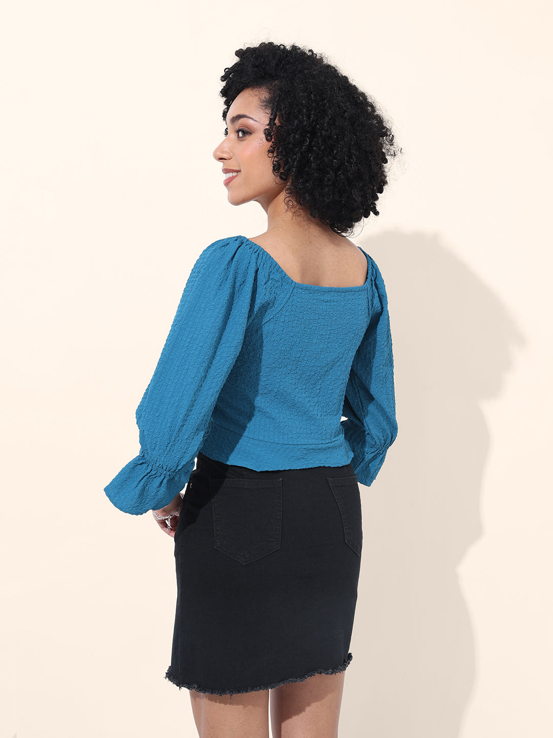 Women's Blue Regular Fit Casual Top