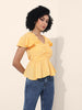 Women's Yellow Regular Fit Casual Top