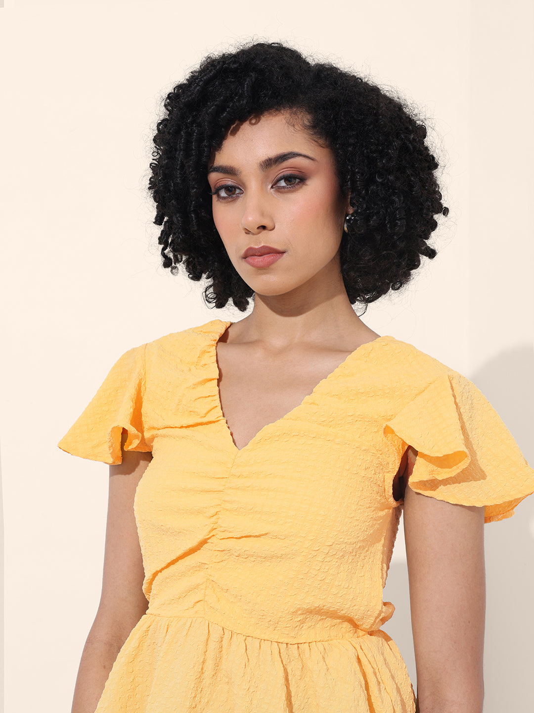Women's Yellow Regular Fit Casual Top
