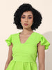 Women's Green Regular Fit Casual Top