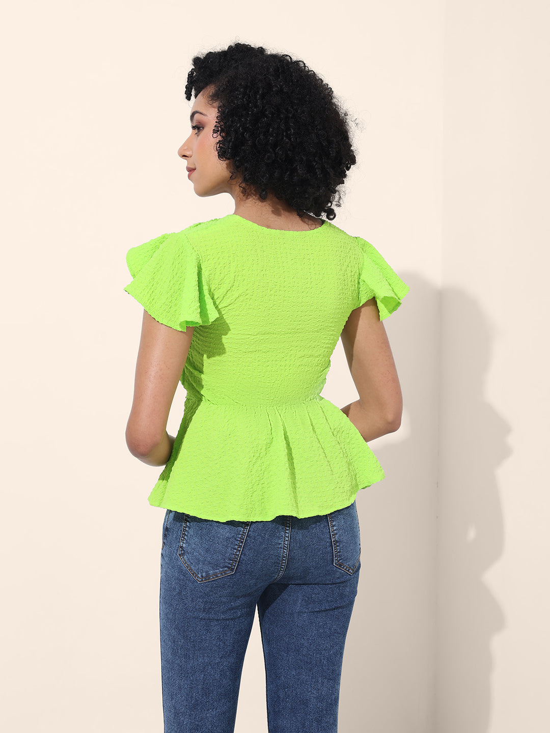 Women's Green Regular Fit Casual Top