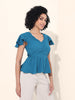 Women's Blue Regular Fit Casual Top