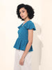 Women's Blue Regular Fit Casual Top