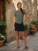 Women's Green Fit Textured Asymmetric