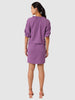 Women's Purple Fit Textured Blouson Top