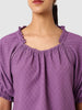 Women's Purple Fit Textured Blouson Top