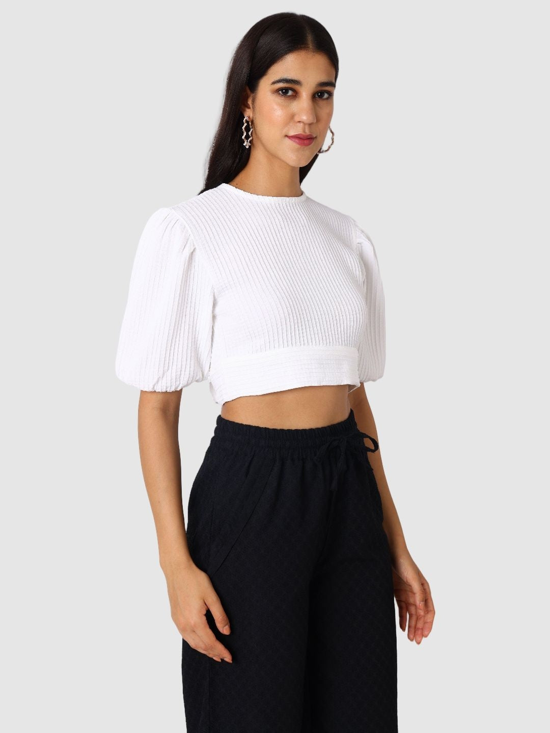 Women's White Regular Fit Casual Top