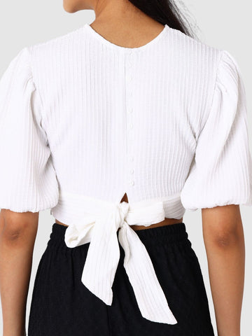 Women's White Regular Fit Casual Top