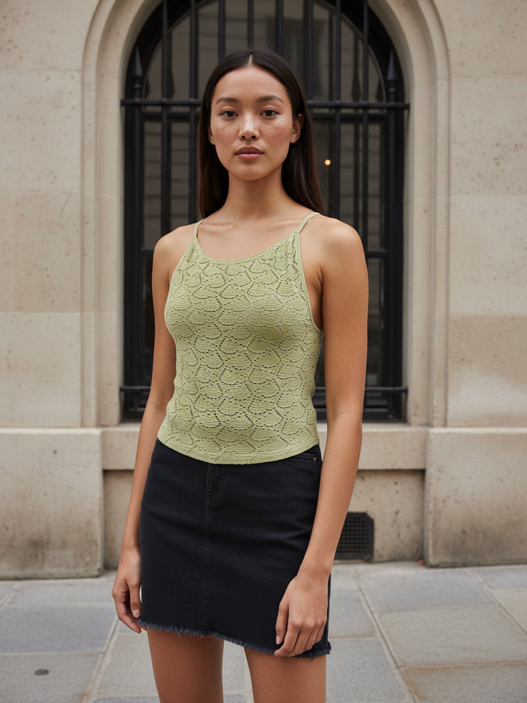 Women's Green Regular Fit Casual Top